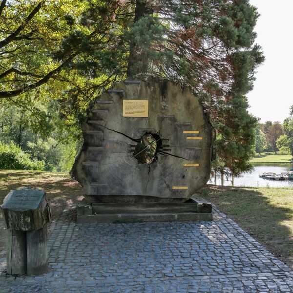 Urheberschaft unbekannt, Redwood-Baumscheibe mit historischen Daten